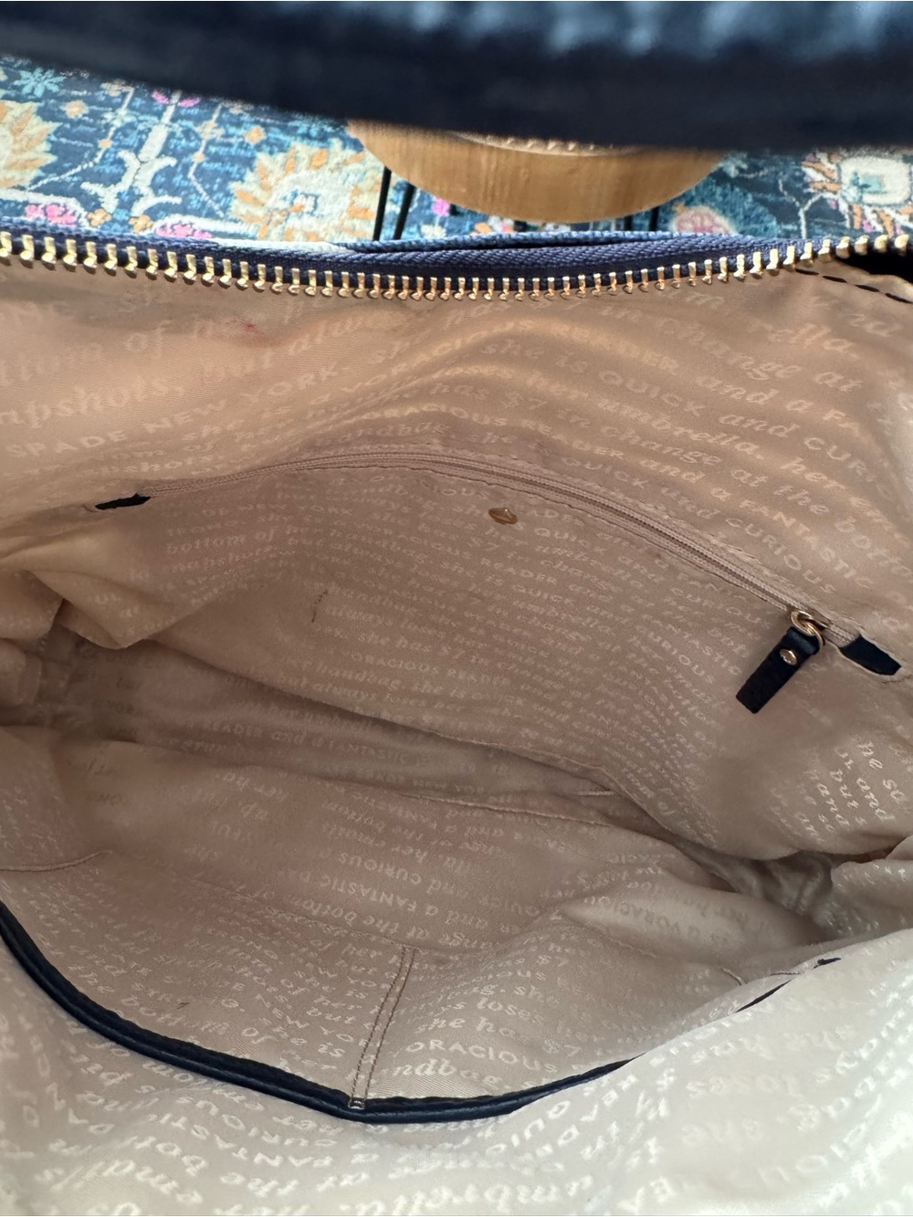 kate spade new york Grove Court Stripe-Mina Hobo Navy Blue and White - Picture 7 of 10